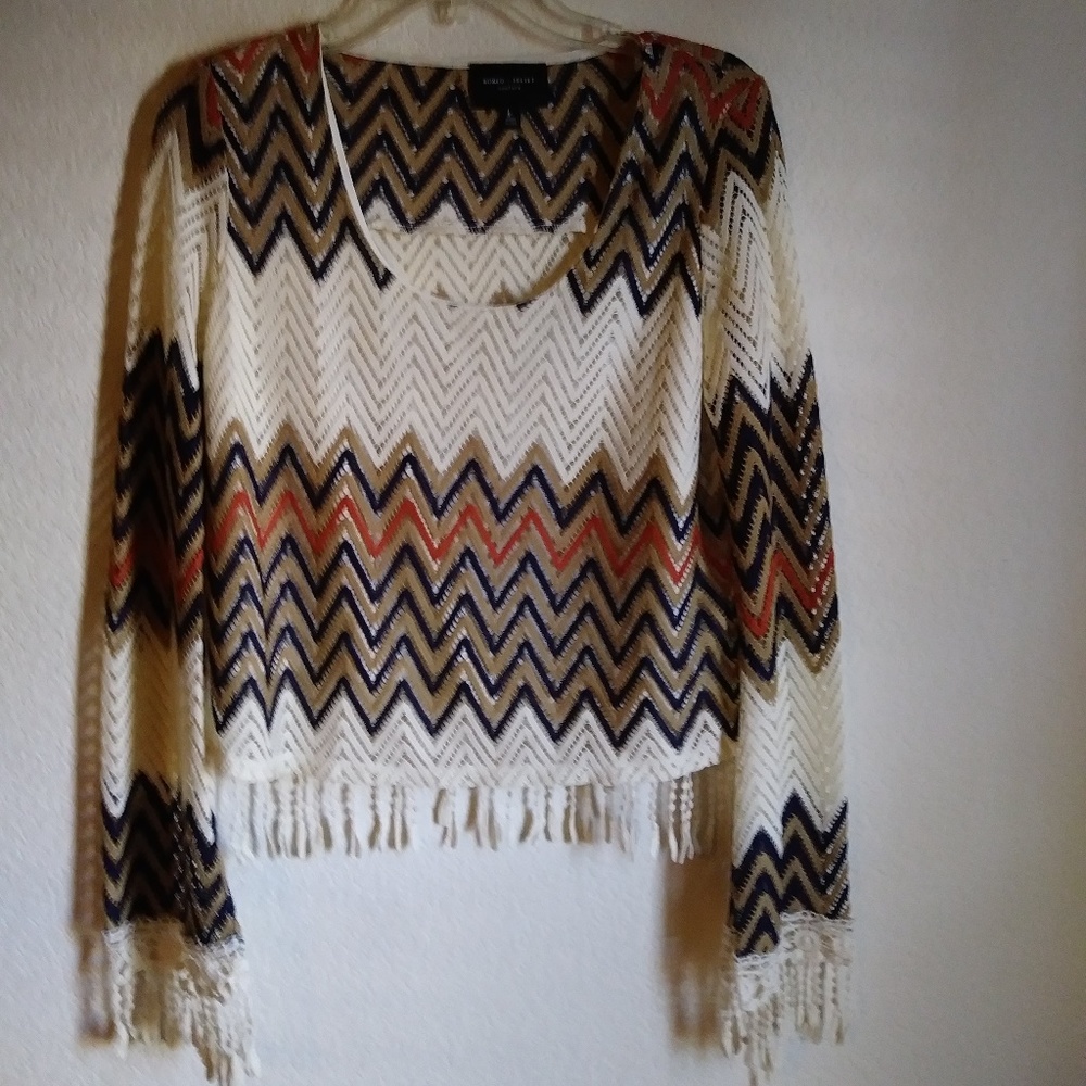 Zig Zag Fringe Crochet Top by Romeo and Juliet Couture 🎉Host Pick🎉